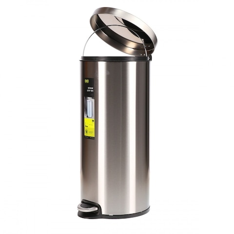 ECO 30 liter stainless steel round swing top trash bin for kitchen and home in Pakistan.

