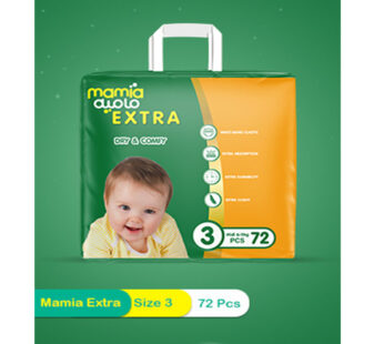 Mamia Diapers Extra Size 3 Midi 4-9 KG 72 Pcs Jumbo Pack