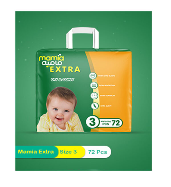 Mamia Diapers Extra Size 3 Midi 4-9 KG 72 Pcs Jumbo Pack
