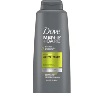 Dove Men+Care Sport Care Active + Fresh 3-in-1 Shampoo + Conditioner + Body Wash, 603 ml